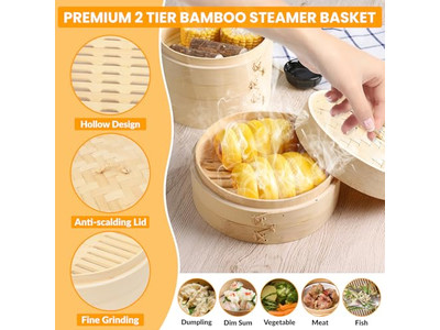 गैस फूड सिलिकॉन बांस की भाप टोकरी