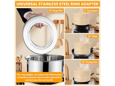 गैस फूड सिलिकॉन बांस की भाप टोकरी