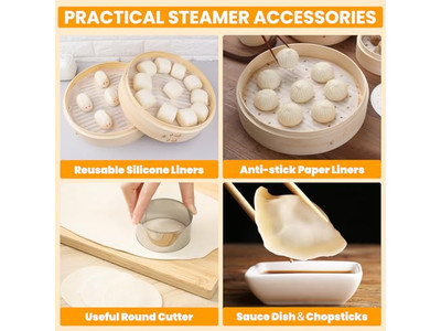 गैस फूड सिलिकॉन बांस की भाप टोकरी