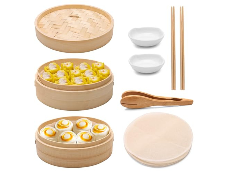 मशीन स्टीम्ड बन पॉट बांस की भाप टोकरी