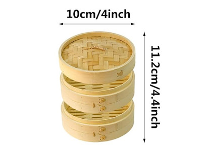 चाइनीज़ डिम सम बांस की भाप टोकरी