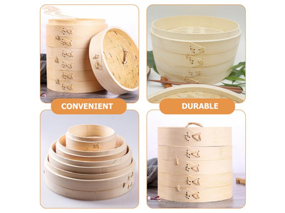 प्रोडक्ट्स स्टीमर्स 3 टियर बांस की भाप टोकरी