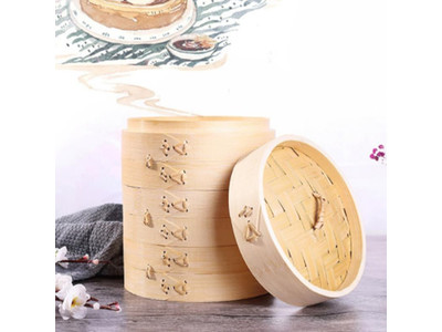 प्रोडक्ट्स स्टीमर्स 3 टियर बांस की भाप टोकरी