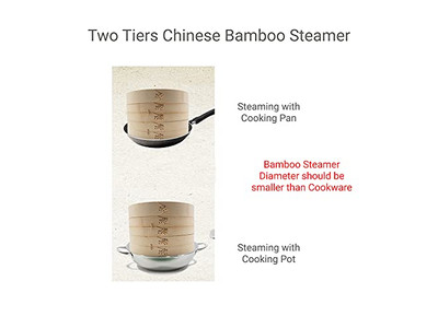 स्टीम पॉट कुकवेयर फॉर फूड बांस की भाप टोकरी