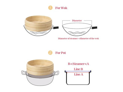 स्टीमर्स टोकरी स्टीमिंग बांस की भाप टोकरी