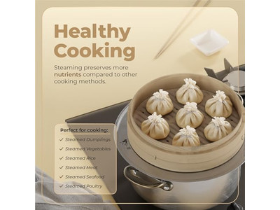 स्ट्रीमर वुडन स्टीमर्स बांस की भाप टोकरी