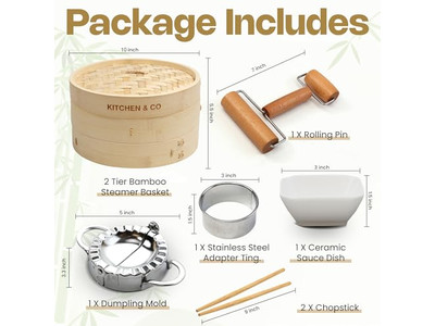 वाइड एग वोक रैक वुड पॉट बांस की भाप टोकरी