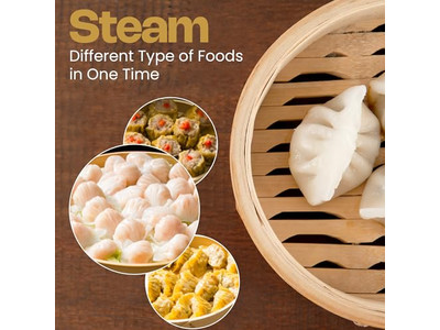 वाइड एग वोक रैक वुड पॉट बांस की भाप टोकरी